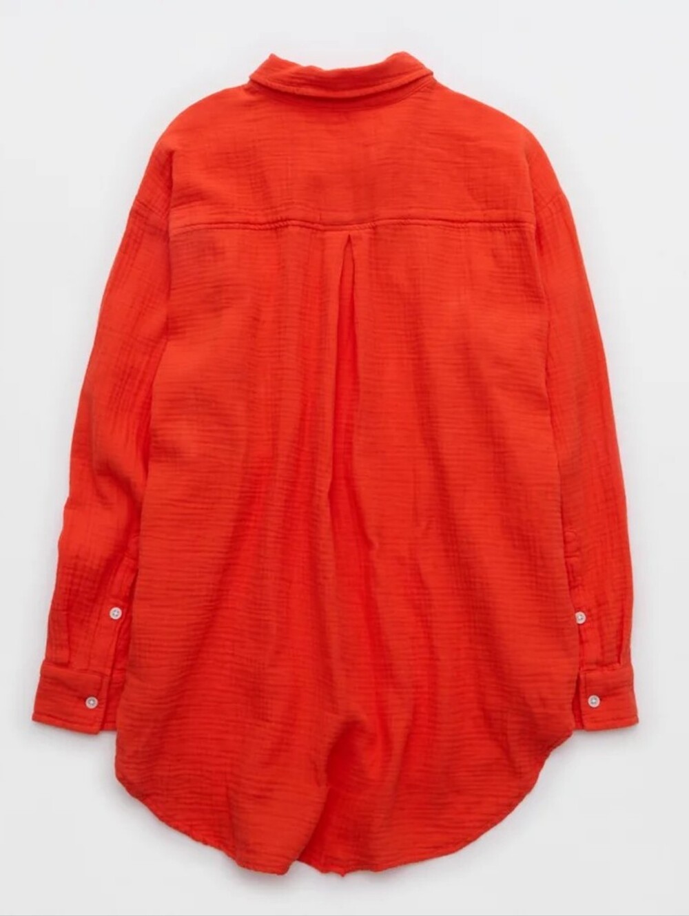 Aerie Day-Off Cover Up Shirt Oversized  - Orange Flare - Picture 5 of 5